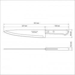 FACA PEIXEIRA E COZINHA TRAMONTINA DYNAMIC COM LÂMINA EM AÇO INOX E CABO DE MADEIRA NATURAL 9