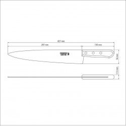 FACA PEIXEIRA E COZINHA TRAMONTINA COM LÂMINA EM AÇO CARBONO COM CABO DE MADEIRA 12