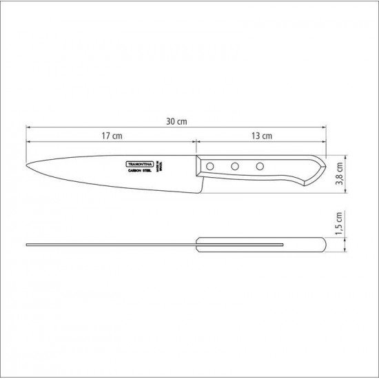 FACA PEIXEIRA E COZINHA TRAMONTINA COM LÂMINA EM AÇO CARBONO E CABO DE MADEIRA 7
