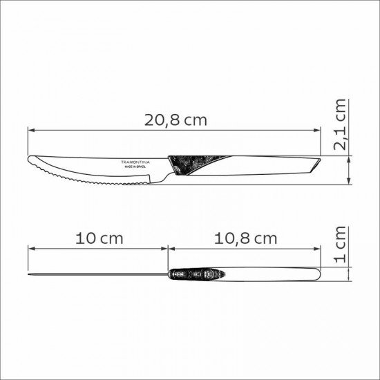 FACA DE MESA TRAMONTINA LYF COM LÂMINA EM AÇO INOX E CABO DE POLIPROPILENO PCR VERDE NATUREZA 4