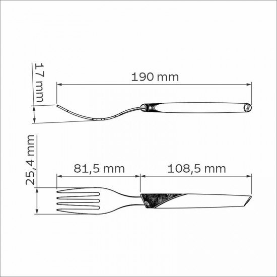GARFO DE MESA TRAMONTINA LYF COM LÂMINA EM AÇO INOX E CABO DE POLIPROPILENO PCR VERDE NATUREZA