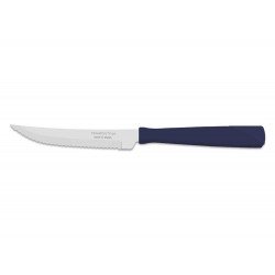 FACA PARA CHURRASCO 4 NEW KOLOR AZUL LAMINA DE ACO INOX E CABO DE POLIPROPILENO TRAMONTINA