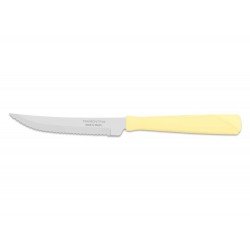FACA PARA CHURRASCO 4 NEW KOLOR CREME LAMINA DE ACO INOX E CABO DE POLIPROPILENO TRAMONTINA