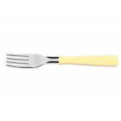 KIT 6 GARFO DE MESA NEW KOLOR CREME LAMINA DE ACO INOX E CABO DE POLIPROPILENO TRAMONTINA