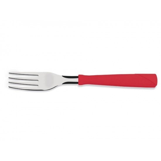 GARFO DE MESA NEW KOLOR VERMELHO LAMINA DE ACO INOX E CABO DE POLIPROPILENO TRAMONTINA