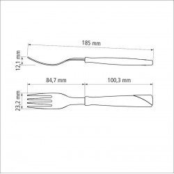 GARFO DE MESA TRAMONTINA NEW KOLOR COM LÂMINA EM AÇO INOX E CABO DE POLIPROPILENO BRANCO