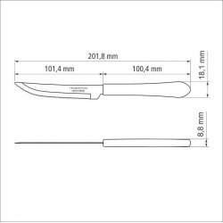 FACA PARA CHURRASCO TRAMONTINA LEME COM LÂMINA EM AÇO INOX E CABO DE POLIPROPILENO CINZA 4