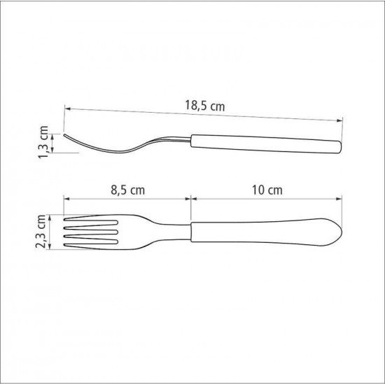 GARFO DE MESA TRAMONTINA LEME COM LÂMINA EM AÇO INOX E CABO DE POLIPROPILENO CINZA