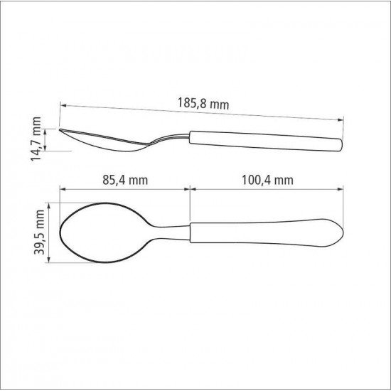COLHER DE MESA TRAMONTINA LEME COM LÂMINA EM AÇO INOX E CABO DE POLIPROPILENO AZUL OCEANO
