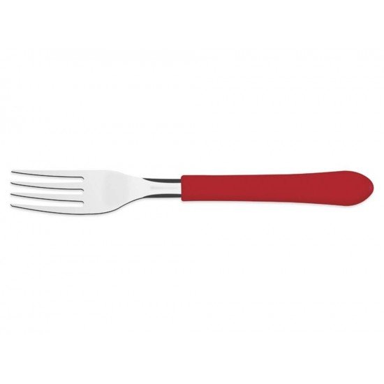 GARFO PARA SOBREMESA LEME VERMELHO LAMINA DE ACO INOX E CABO DE POLIPROPILENO TRAMONTINA
