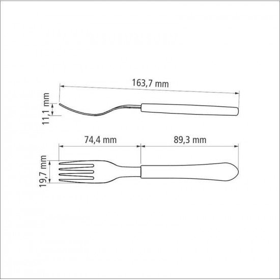 GARFO DE SOBREMESA TRAMONTINA LEME COM LÂMINA EM AÇO INOX E CABO DE POLIPROPILENO AZUL OCEANO