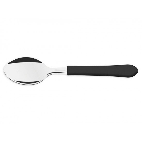 KIT 6 COLHER PARA SOBREMESA LEME PRETO LAMINA DE ACO INOX E CABO DE POLIPROPILENO TRAMONTINA