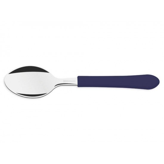 COLHER PARA SOBREMESA LEME AZUL LAMINA DE ACO INOX E CABO DE POLIPROPILENO TRAMONTINA