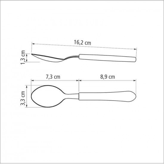 COLHER DE SOBREMESA TRAMONTINA LEME COM LÂMINA EM AÇO INOX E CABO DE POLIPROPILENO CINZA