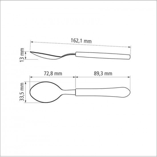 COLHER DE SOBREMESA TRAMONTINA LEME COM LÂMINA EM AÇO INOX E CABO DE POLIPROPILENO CINZA