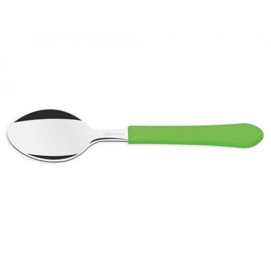 COLHER PARA CHA LEME VERDE LAMINA DE ACO INOX E CABO DE POLIPROPILENO TRAMONTINA