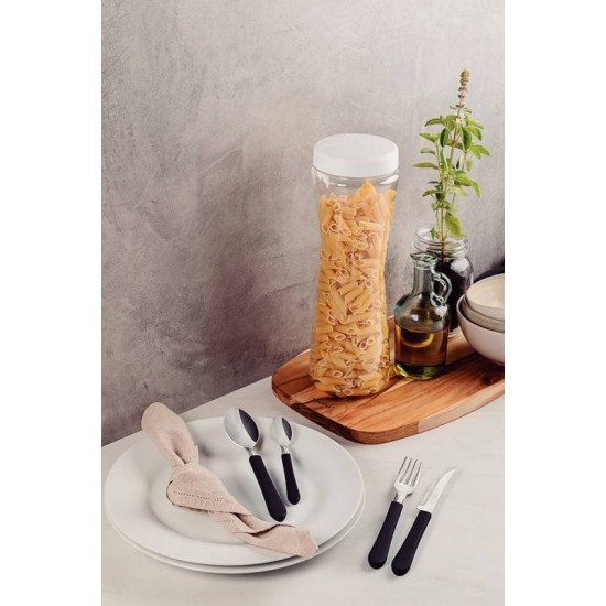 FAQUEIRO TRAMONTINA LEME COM LÂMINAS EM AÇO INOX E CABOS DE POLIPROPILENO PRETO 16 PEÇAS