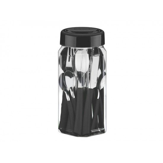 FAQUEIRO 24 PEÇAS BRISA PRETO SORTIDOS COM LAMINAS DE ACO INOX E CABOS DE POLIPROPILENO TRAMONTINA