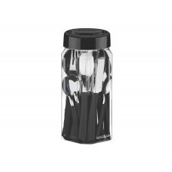 FAQUEIRO 24 PEÇAS BRISA PRETO SORTIDOS COM LAMINAS DE ACO INOX E CABOS DE POLIPROPILENO TRAMONTINA