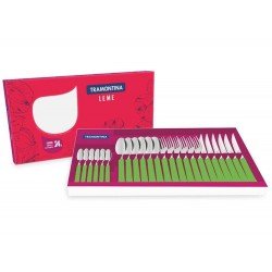 FAQUEIRO 24 PEÇAS LEME VERDE SORTIDOS COM LAMINAS DE ACO INOX E CABOS DE POLIPROPILENO TRAMONTINA