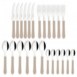 FAQUEIRO TRAMONTINA LEME COM LÂMINAS EM AÇO INOX E CABOS DE POLIPROPILENO CINZA COM GAVETEIRO 25 PEÇAS