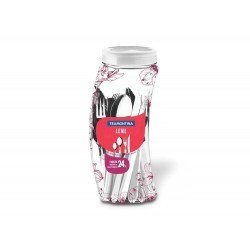 FAQUEIRO 24 PEÇAS LEME BRANCO SORTIDOS COM LAMINAS DE ACO INOX E CABOS DE POLIPROPILENO TRAMONTINA