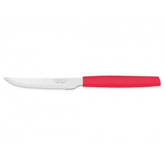 FACA PARA CHURRASCO 5 MUNIQUE VERMELHO LAMINA DE ACO INOX E CABO DE POLIPROPILENO TRAMONTINA