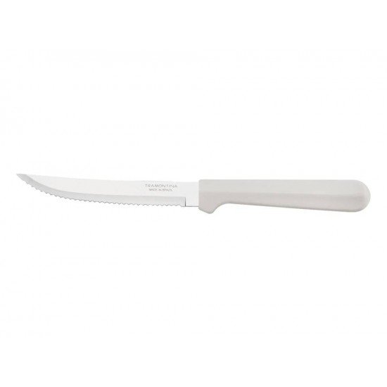 FACA PARA CARNE 5 TULUM OFF WHITE LAMINA DE ACO INOX E CABO DE POLIPROPINO TRAMONTINA