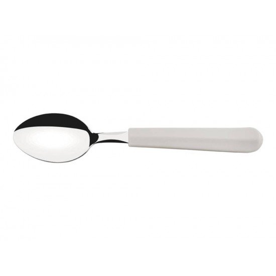 KIT 6 COLHER PARA SOBREMESA TULUM OFF WHITE LAMINA DE ACO INOX E CABO DE POLIPROPILENO TRAMONTINA