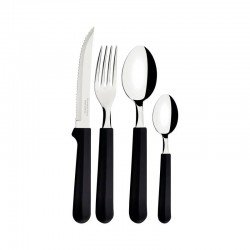 FAQUEIRO TRAMONTINA TULUM COM LÂMINAS EM AÇO INOX E CABOS DE POLIPROPILENO PRETO 24 PEÇAS