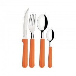 FAQUEIRO TRAMONTINA TULUM COM LÂMINAS EM AÇO INOX E CABOS DE POLIPROPILENO DAMASCO 24 PEÇAS