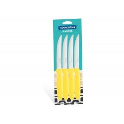 CONJUNTO FACAS CHUR 12 PCS IPANEMA AMARELO LAMINAS DE ACO INOX E CABOS DE POLIPROPILENO TRAMONTINA