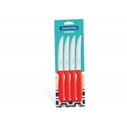 CONJUNTO FACAS CHUR 12 PCS IPANEMA VERMELHO LAMINAS DE ACO INOX E CABOS DE POLIPROPILENO TRAMONTINA