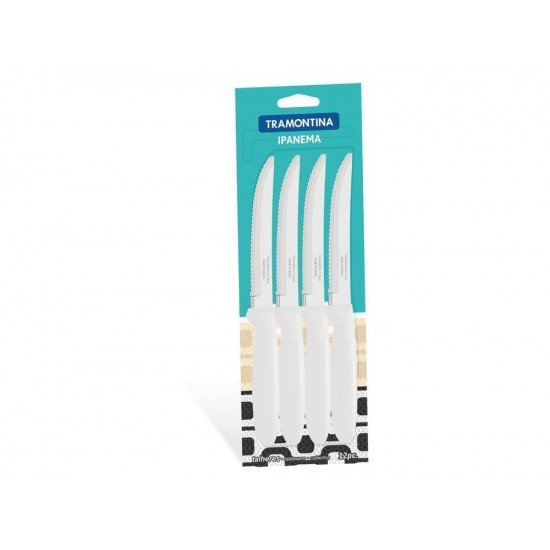 CONJUNTO FACAS CHUR 12 PCS IPANEMA BRANCO LAMINAS DE ACO INOX E CABOS DE POLIPROPILENO TRAMONTINA