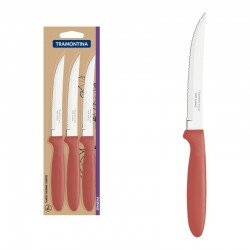 CONJUNTO DE FACAS PARA CHURRASCO TRAMONTINA IPANEMA COM LÂMINAS EM AÇO INOX E CABOS DE POLIPROPILENO GOIABA 3 PEÇAS