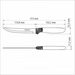 FACA PARA CHURRASCO TRAMONTINA IPANEMA COM LÂMINA EM AÇO INOX E CABO DE POLIPROPILENO CINZA 5