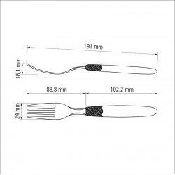 GARFO DE MESA TRAMONTINA IPANEMA COM LÂMINA EM AÇO INOX E CABO DE POLIPROPILENO CINZA