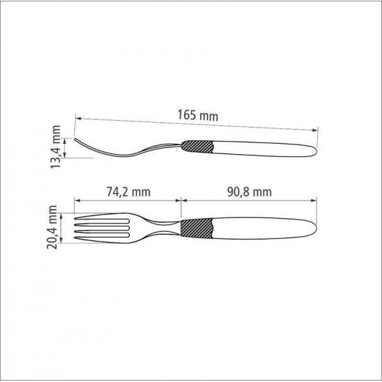 GARFO PARA SOBREMESA TRAMONTINA IPANEMA COM LÂMINA EM AÇO INOX E CABO DE POLIPROPILENO AZUL