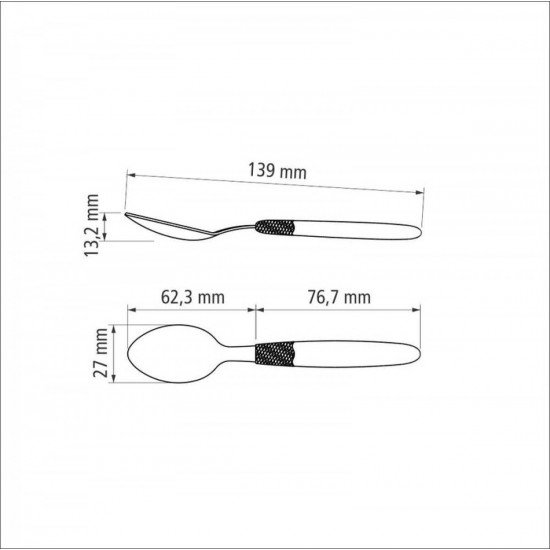 CONJUNTO DE COLHERES DE CHÁ TRAMONTINA IPANEMA COM LÂMINAS EM AÇO INOX E CABOS DE POLIPROPILENO GOIABA 3 PEÇAS