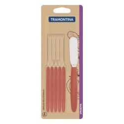 CONJUNTO DE ESPATULAS PARA MANTEIGA IPANEMA COM LAMINAS EM AÇO INOX E CABOS DE POLIPROPILENO GOIABA