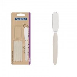 CONJUNTO ESPATULAS MANTEIGA IPANEMA LAMINAS AÇO INOX E CABOS DE POLIPROPILENO CINZA 6 PC TRAMONTINA