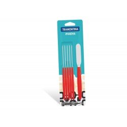 CONJUNTO ESPATULAS MANTEIGA 6 PC IPANEMA VERMELHOLAMINAS DE ACO INOX E CABOS DE POLIPRO TRAMONTINA