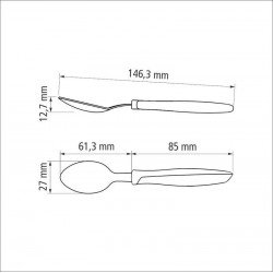 COLHER PARA CHÁ TRAMONTINA PLENUS COM LÂMINA EM AÇO INOX E CABO DE POLIPROPILENO OFF WHITE