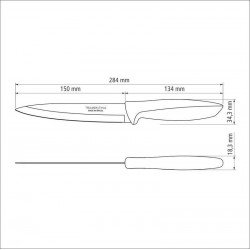 FACA UTILITY 6 PLENUS OFF WHITE - LAMINA DE ACO INOX E CABO DE POLIPROPILENO