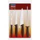 KIT PARA CHURRASCO PLENUS COM LAMINAS EM AÇO INOX E CABOS E POLIPROPILENO MARROM 4 PEÇAS TRAMONTINA