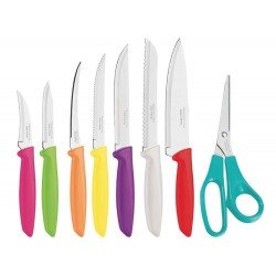 JOGO DE FACAS 8 PCS PLENUS MISTO SORTIDOS COM LAMINA DE ACO INOX E CABO DE POLIPROPILENO TRAMONTINA