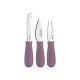 JOGO P QUEIJOS TRAMONTINA HARMONIZA COM LÂMINAS EM AÇO INOX E CABOS DE POLIPRO LILÁS 3 PC TRAMONTINA