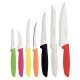 JOGO DE FACAS TRAMONTINA PLENUS COM LÂMINAS EM AÇO INOX E CABOS DE POLIPROPILENO COLORIDO 07 PEÇAS