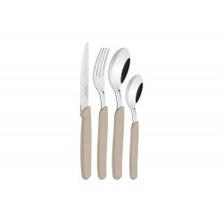 FAQUEIRO 16 PCS CARMEL NATURAL/MEDIO SORTIDOS COM LAMINAS ACO INOX E CABOS POLIPROPILENO TRAMONTINA