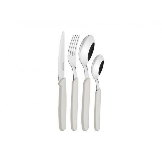 FAQUEIRO 16 PCS CARMEL NATURAL/CLARO SORTIDOS COM LAMINAS ACO INOX E CABOS POLIPROPILENO TRAMONTINA